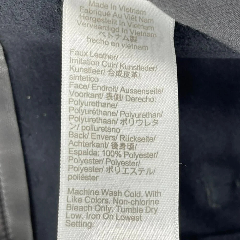 J Crew Pants Womens 25 Black Kate Faux Leather Straight Leg Soft Stretch Button - Picture 9 of 10